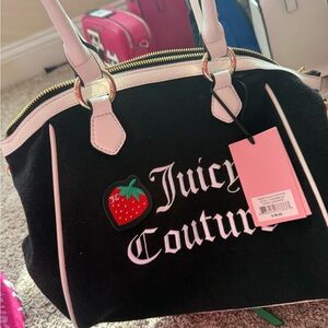 Juicy Couture Black and White strawberry tote bag